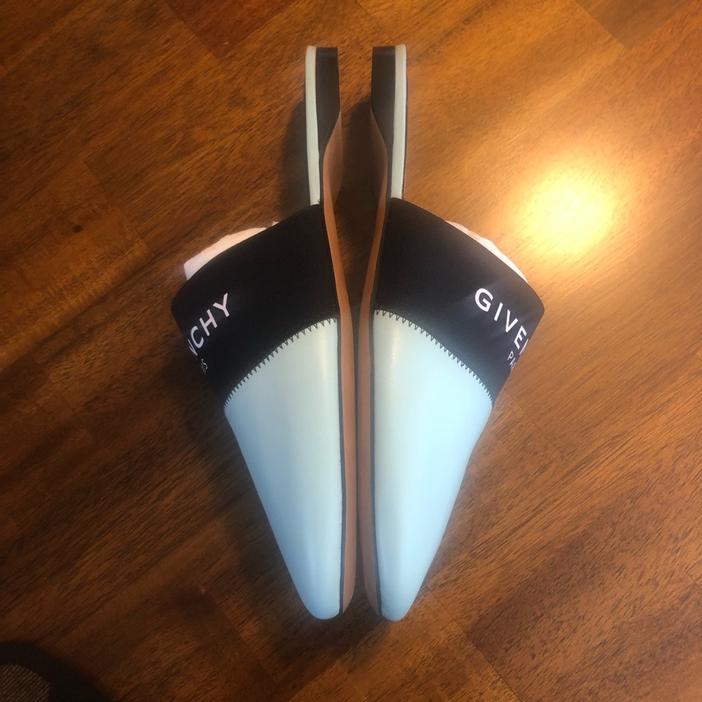 NIB $550 GIVENCHY Bedford Logo Mule in Aqua Marine- Size 37! - Picture 4 of 9